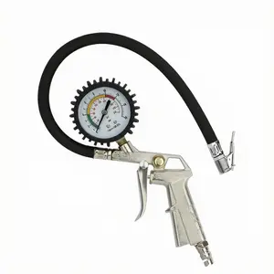 American-Style Valve Interface Tire Pressure Monitor with Black Finish No Battery Solar Power Easy Read Connection to Air Pump for Inflation Deflation
