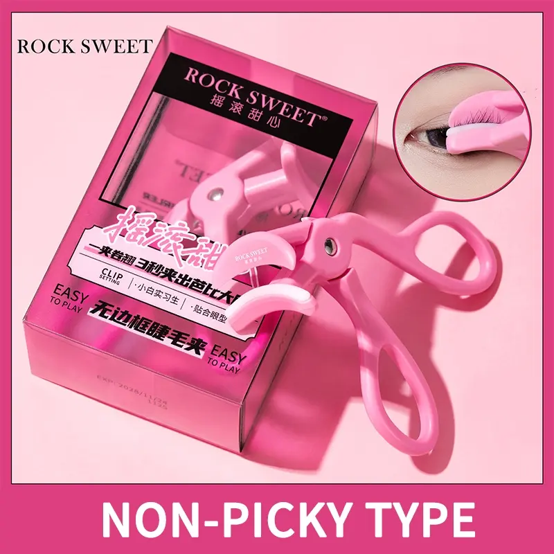 Rocksweet Eyelash Curler, No Frame Design, Long-Lasting Curl, Suitable for Beginners, Easy to Use, Perfect for Daily Makeup