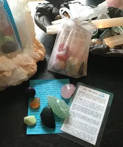 Libra the Scales Astrology horoscope stones set and pouch crystal set birthday gift zodiac set Libra birthday idea tumbled polished crystals