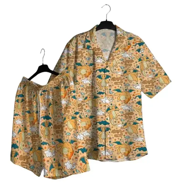 Water Dragon Orange Sky PKM Hawaii Hawaiian Shirt Cute Type Aloha Beach Shirt Anime Shirt A perfect summer gift for your family, suitable for all ages.