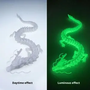 3D Printed Glow-In-The-Dark Dragon Ornament, Jointly Moveable Craftsmanship, Creative Toy Gift, Trending Landscape Decoration, Home Decor Ornament