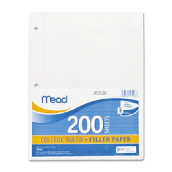 College Ruled Letters Paper, 3HP, 200-Sheet Pack, 8.5 in. x 11 in., WE Office Stationery