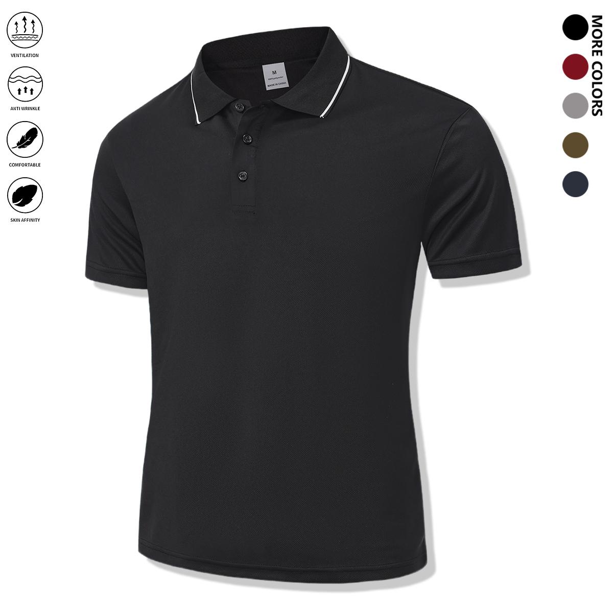 4-piece set: casual men’s short-sleeve polo shirt set featuring a comfortable relaxed fit and a classic turn-down collar shirt, suitable for work, golf, travel, and everyday wear.