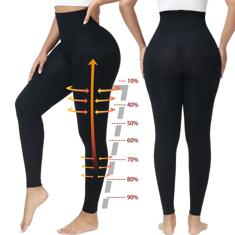 Women's High Waist Tummy Control Compression Leggings - Stretchy Nylon Spandex Fitness Clothes, Sporty Chic Bottoms for Yoga & Gym, Gym Sportswear Bottoms, Gym Yoga Pants, Gym Fitness Activewear