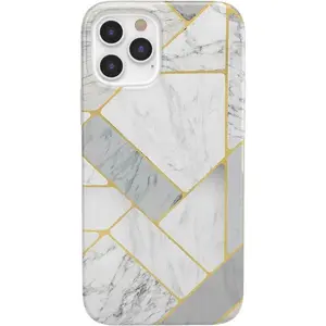 Sharp Lines | Geo White and Gold Marble Case