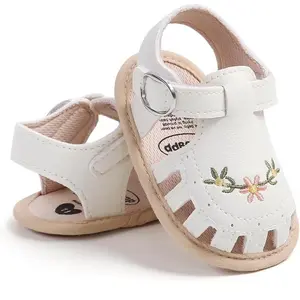 L-AS034  Infant Baby Girls Sandals Summer Baby Wedding Dress Flat Shoes Newborn Crib Shoes First Walkers Prewalkers Shoes