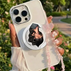 Sexy Black Girl Reading Book Magnetic Phone Grip: Afrocentric Art, Black Pride Accessory, Acrylic Phone Holder, Gift for friends