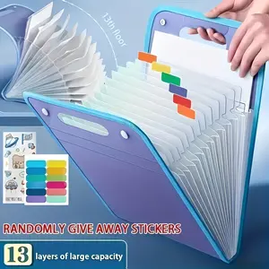 13-Layer Accordion File Folder, A4 Document Organizer for School, Office, College, Multi-Pocket Expansion for Papers, Exams, Receipts, Bills, Storage Folder