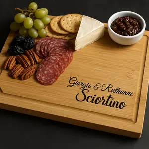Personalized Signature Cutting Board - Custom Cutting Board, Charcuterie Board, Unique Housewarming Gift, Kitchen Decor, Monogrammed Cutting Board Bamboo Chopping