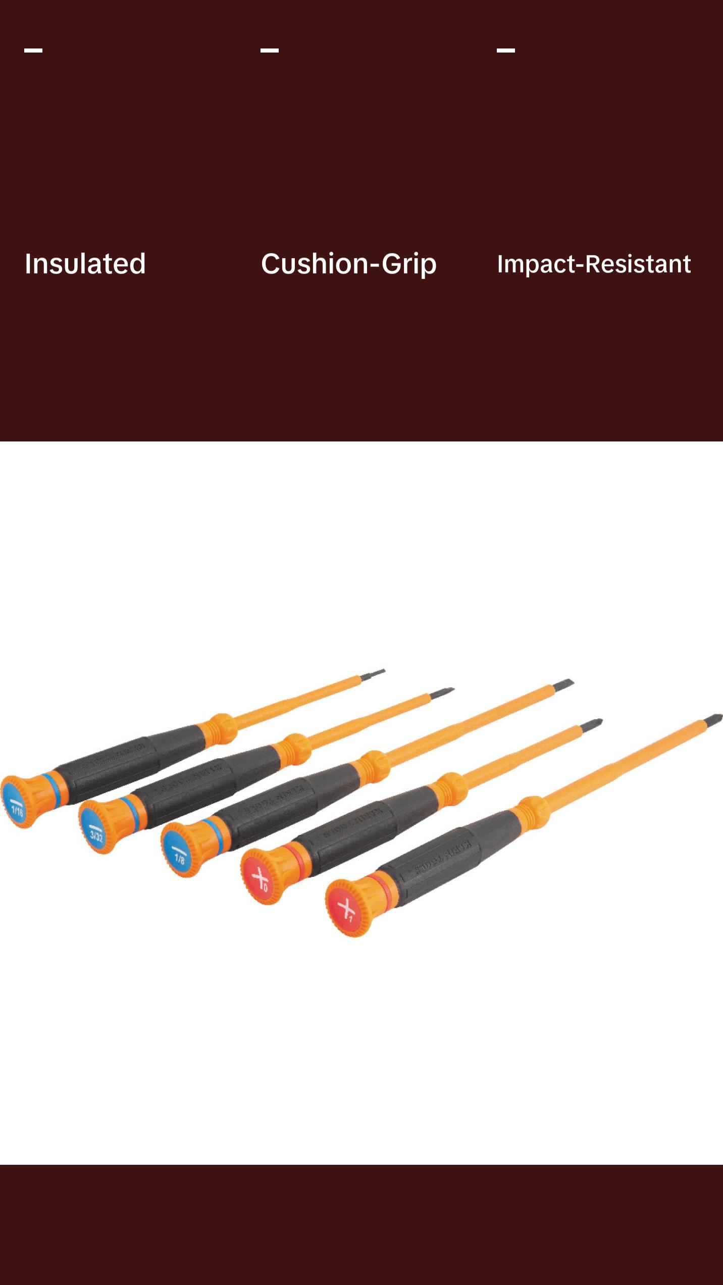 Klein Tools 85615INS Insulated Precision Screwdriver Set, 5-Piece