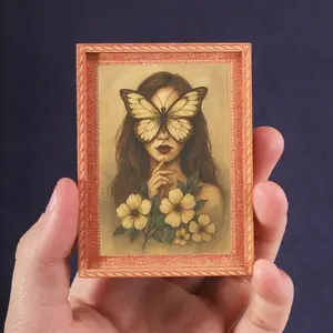 1PC Flower Woman Refrigerator Magnet, Artistic Mini Photo Frame, Home Decor for Living Room & Study, Nice Decoration Choice