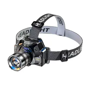 Rechargeable Headlamp,Power Indicato,Zoom(Spot to Flood), Motion Sensor Switch, 90° Adjustable, Detachable Headband, Soft Light/Strobe, Includes Charging Cable, Power Bank