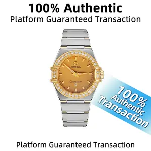 Omega Constellation Mini 22.5mm Quartz Two-Tone 18K Gold & Steel Champagne Dial Aftermarket Diamond Bezel 1262.10.00 WHT020538