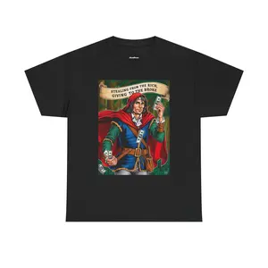 Robin Hood Dollar Tee - Renaissance Outlaw Tshirt, Humorous Shirt, Medieval Cotton Fabric Top