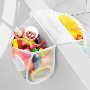 UNEEDE 2 Compartments Mesh Bath Storage Organizer, an Upgraded, High-Capacity Bath Holder with a Wide Opening Designed for Drying and Storing.