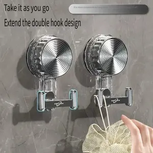 1/2pcs Fashion Powerful Suction Cup Hooks Vacuum Reusable Shower Hooks Heavy Duty Clothes Hook Traceless Clothes Hook
