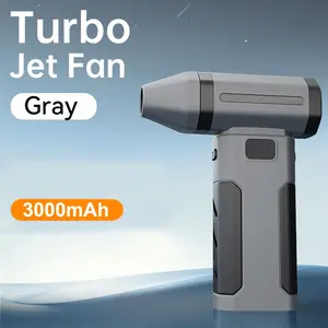 Compressed Air Duster, 3000mAh Personal Cooling Cordless Electric Air Fan with Rechargeable with LED Light for Cleaning Car, Computer, PC Keyboard, Gifts for Dad, Man, Him