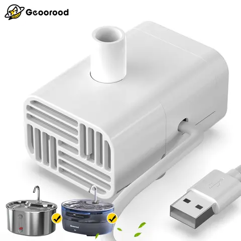 Geoorood Automatic Water Feeder Replacement Parts - White USB-Powered Accessory with USB Plug & Pump, LED Water Shortage Red Light Warning, Easy Installation