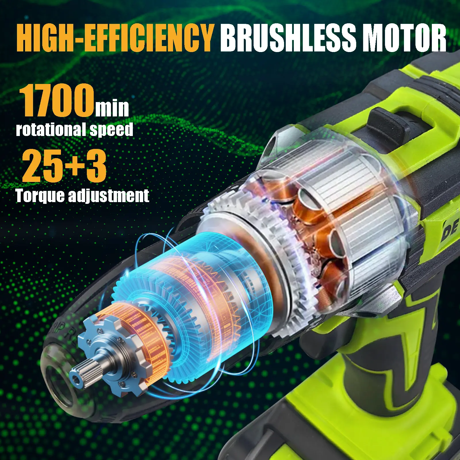 Devenbo Tool kit (95pieces) With 12v Cordless Power Drill Two