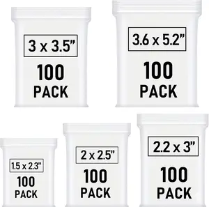 500 Pcs Small Plastic Bags, Small Bag, Mini Baggies, Jewelry Bag Clear Plastic, 5 Assorted Sizes, Resealable Poly Bags for Pill, Storage, Candy, Packaging