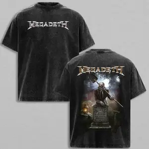 Megadeth Tee Washed – Megadeth Washed Band T-Shirt, Vintage Washed Graphic Tee, Unisex Oversized Streetwear Shirt, Thrash Metal Dark Aesthetic Tee, Retro 80s Metal Art Washed T-Shirt, Casual Oversize Rock Shirt, Gift for Megadeth Fans NKI ZM6