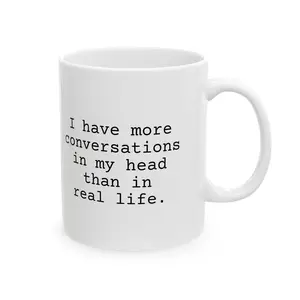 Typewriter Quote Ceramic Mug | Text Print Coffee Cup