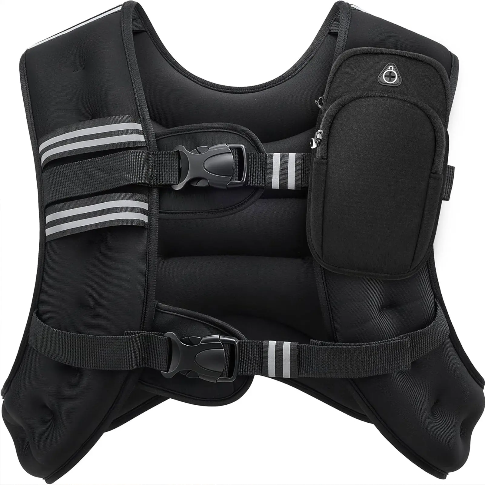 16lb Weight Vest with Reflective Stripe for Workout, Strength Training, Running, Fitness, Muscle Building Weightlifting