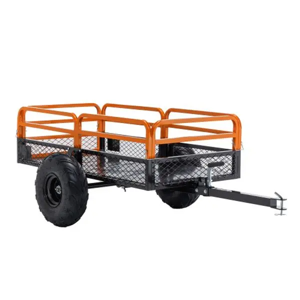 Heavy Duty Steel Hunting Game Cart - 1500 lbs Hammer Tone Dump Trailer, 15 cu ft ATV Garden Hauling Wagon for Outdoor Hunting Recreation, Tractor, Standard Hitch, Dual-Control Dumping, Large Pneumatic Tires, Outdoor Enthusiasts, Outdoor Recreation