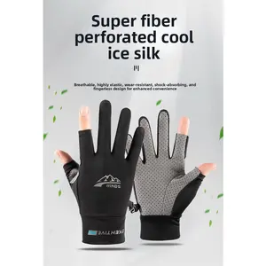 Gloves Fishing Quick-drying Sunscreen Breathable Bicycle Riding Non-slip Hand Guard Gloves Protective Gear Outdoor Casting Saltwater Net Set