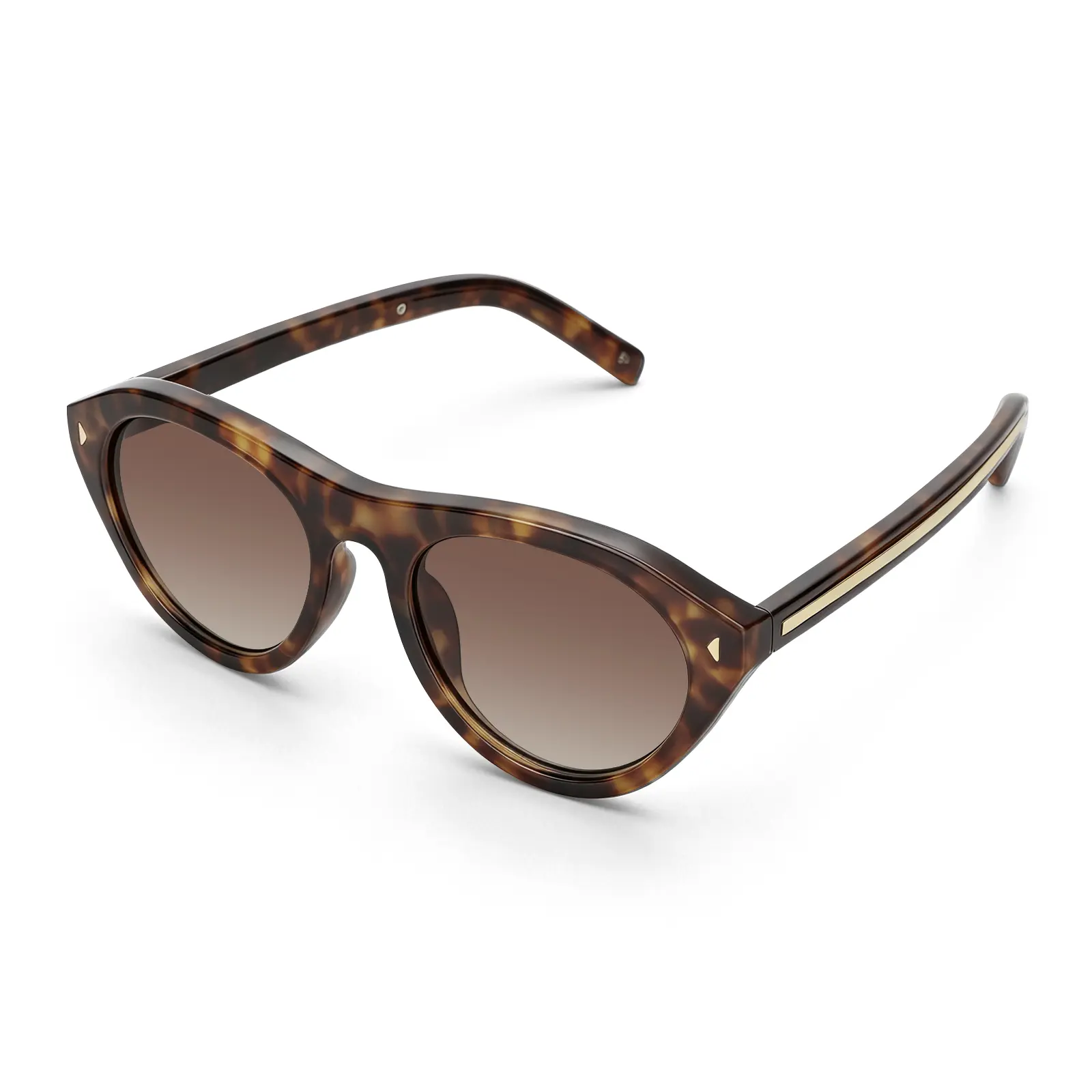 Leopard Cat Eye Sunglasses for Women, Gradient Brown Lens Vintage Chic Shades, Retro Fashion UV400 Sun Glasses, Y2K Rich Girl Summer Beach Eyewear