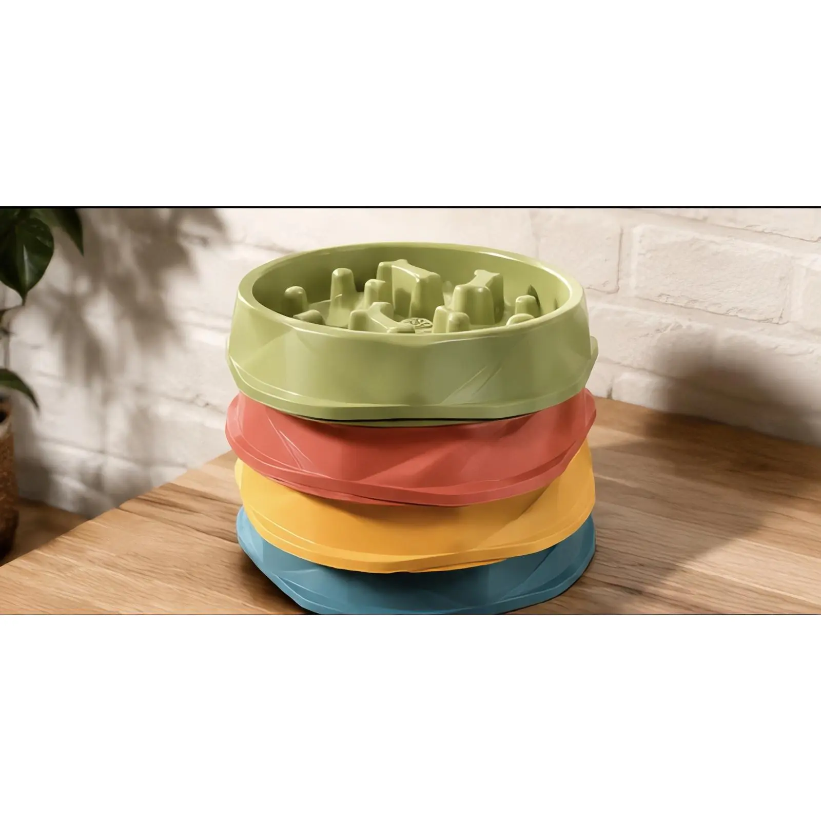 Slow Feeder Dog Bowl 2-Cup Capacity 7.87" L x 7.87" W x 1.57" H Durable Design Easy to Clean Fun Engaging Feeding Experience for Dogs