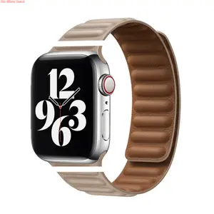 2026 Genuine Leather Magnetic Watch Band, Breathable Soft Replacement Strap Compatible With Apple Watch Series 1 To 11, Elegant Comfort Wrist Accessory For Daily Casual Wear (No watch)