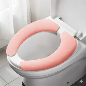 Waterproof Non-Slip Toilet Seat Cover, Anti-Mold & Antibacterial Toilet Pad, Thick Warm Toilet Seat Cover for Bathroom, Washable Toilet Protector, No-Residue Adhesive, Ideal for Dorms & Rentals, Bathroom Accessory, Home Goods