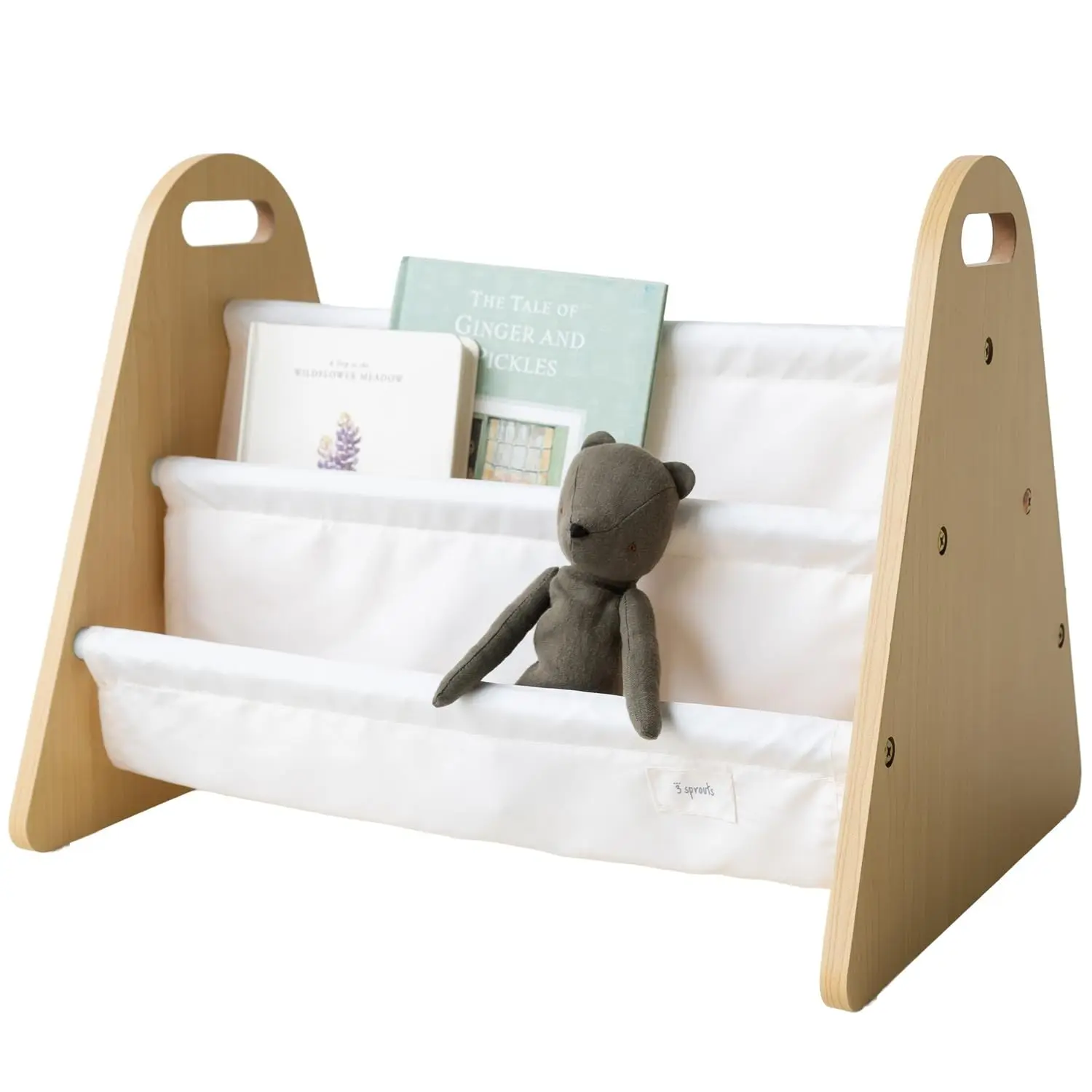 3 Sprouts Double Sided Baby Bookshelf - Portable Book Shelf for Kids Rooms - Ideal Toddler Book Storage - Nursery Bookshelf - Small Bookshelf for Child's Room - Book Organizer
