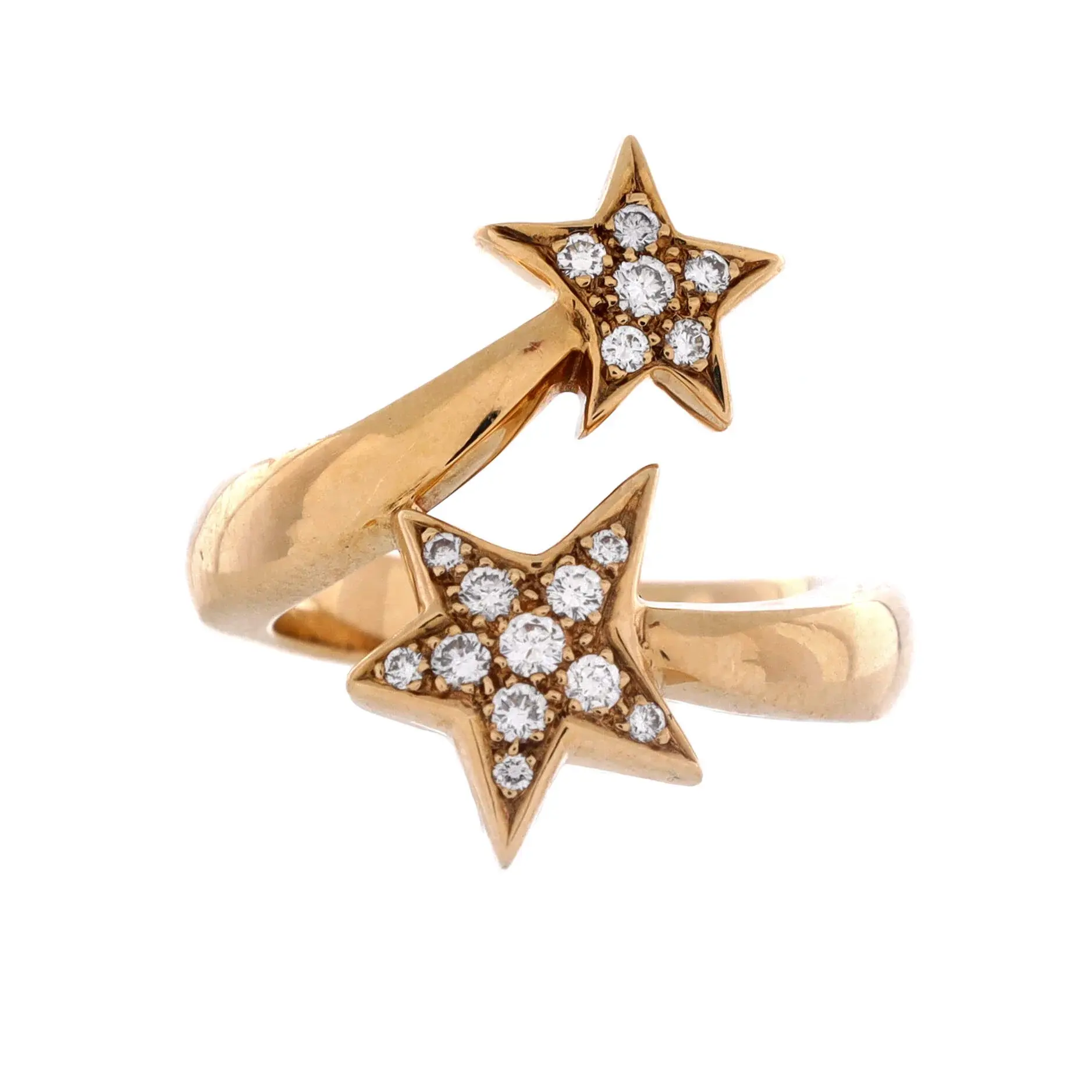 Pre-owned Chanel Comete Ring 18K Yellow Gold and Diamonds by Rebag