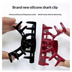 Soft Silicone Shark Clip Soft Rubber Anti-fall Grab Clip Female High-grade Sense Hair Clip Safe Not to Hurt Head Clip cozy  clip hair  clips