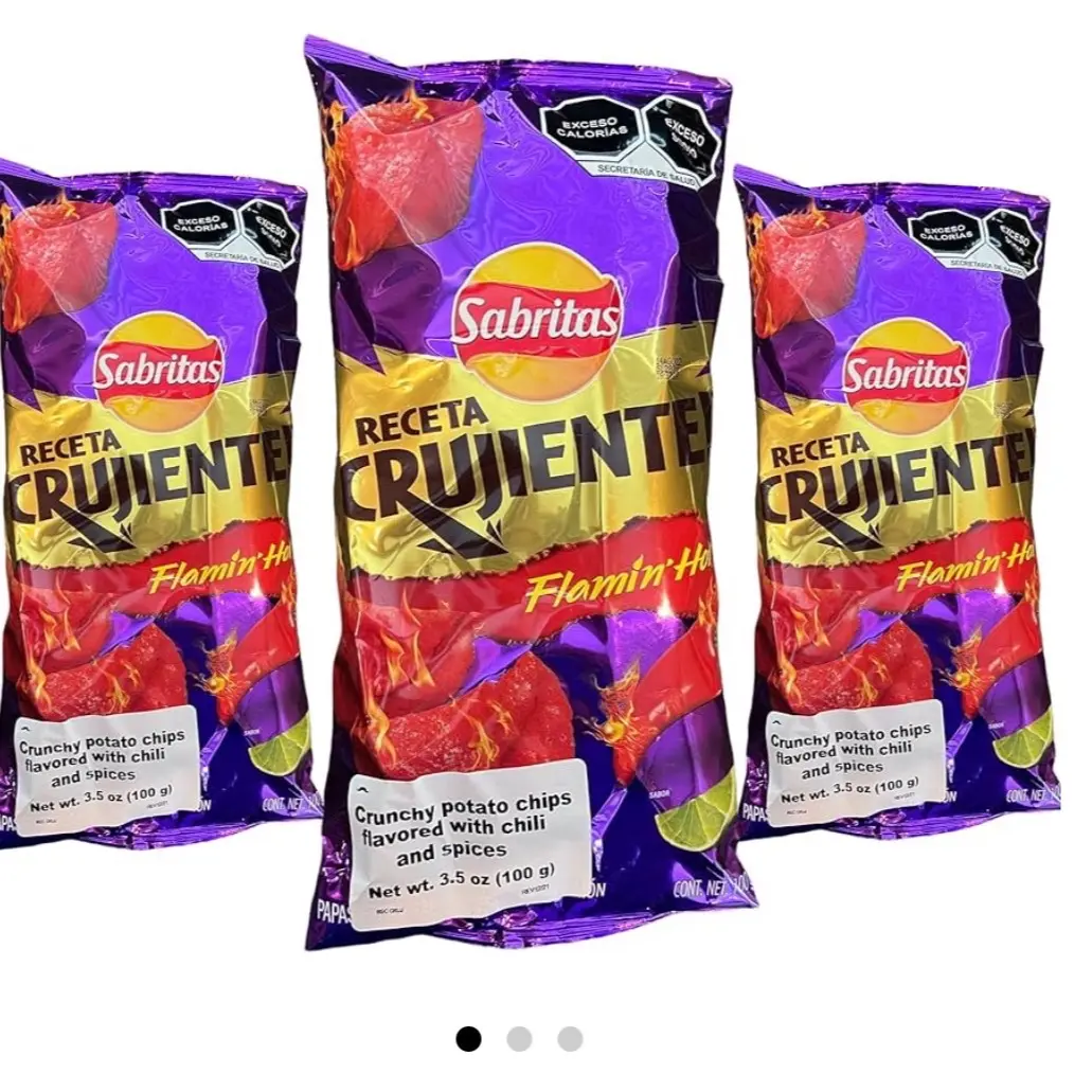 5 Packs Sabritas ReCetita Crujientes Flamín Hot Corte Grueso Snacks