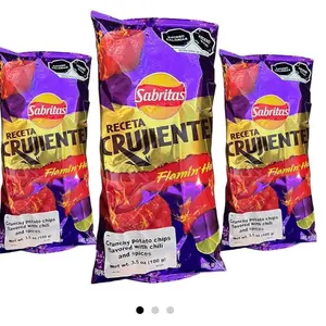 5 Packs Sabritas ReCetita Crujientes Flamín Hot Corte Grueso Snacks