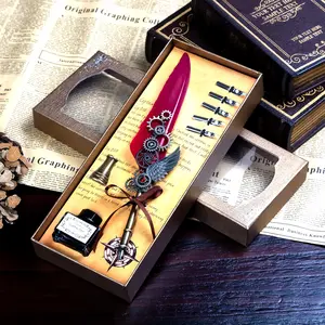 Harry Potter Fountain Pen Set with 5 Nibs, Chinese Ink and Pen Base, Perfect Wizard Theme Gift for Fans and Collectors