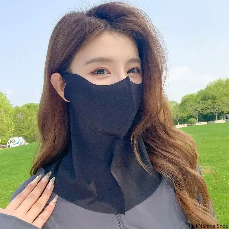 Unisex Ice Silk Face-Neck Wrap Face Mask Scarf, Breathable UV Protection Cover, Cooling Dustproof Sun Shield for Women, Ideal for Cycling & Summer Outdoor Activities