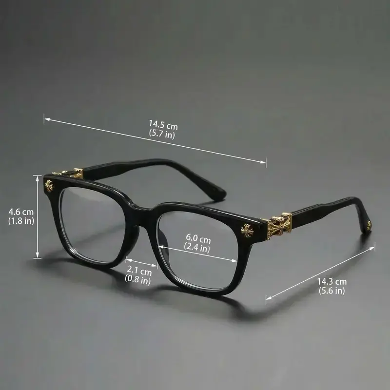 Anti-Blue Light Fashion Metal Square Frame Flat-Lens Reading Glasses - Daily Wear, Work/Study, Casual Style, Versatile Outdoor Use, All Seasons, Plain Pattern Anti-Blue Light Fashion Metal Square Frame Flat-Lens Reading Glasses - Daily Wear, Work/Study, Casual Style, Versatile Outdoor Use, All Seasons, Plain Pattern
