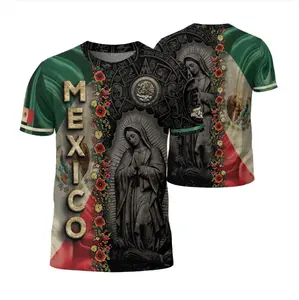 Mexico Flag Guadalupe Aztec Floral Heritage Legacy National Pride Soccer Jersey, Mexico Soccer Jersey, Mexico Jersey for Men Women Youth And Kids, All-Over Print Soccer Jersey