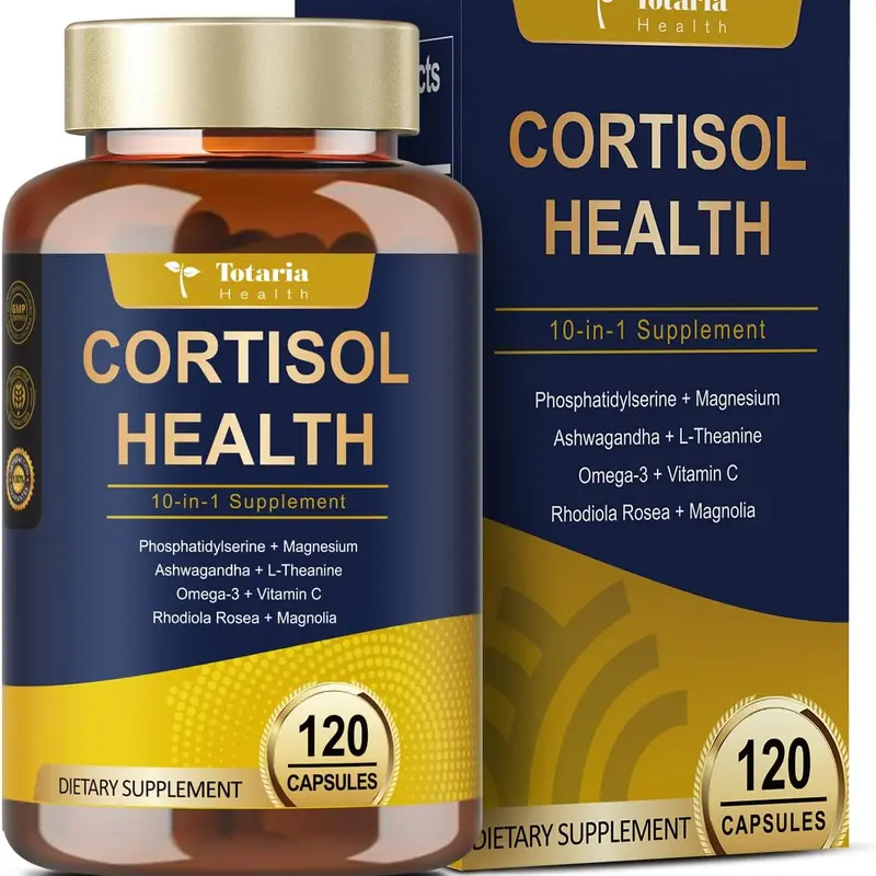 Totaria Cortisol Supplement with Ashwagandha,Magnesium,Rhodiola Rosea,L Theanine,Hormone Balance for Women Mood, Focus, Sleep Support 120 Vegan Capsules
