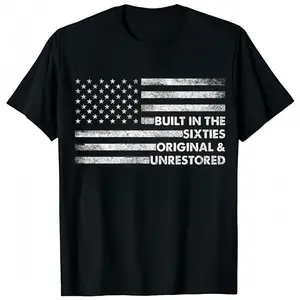 “Built In The Sixties” Original & Unrestored Flag Print Cotton T-Shirt