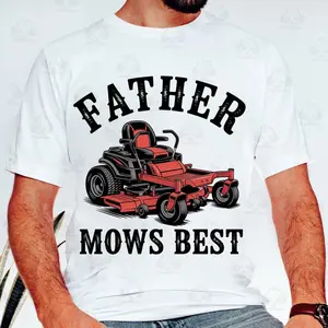 [Sale up to 50%] [Free Ship] Retro Father Mows Best T-Shirt, Funny Father's Day Shirt, Dad Jokes Shirts, Vintage Lawn Mower Daddy Shirt, Gift For Husband