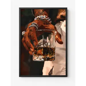 Black Man Canvas Wall Art Poster, Modern Artistic Decor Print, Luxury Urban Artwork for Living Room & Office