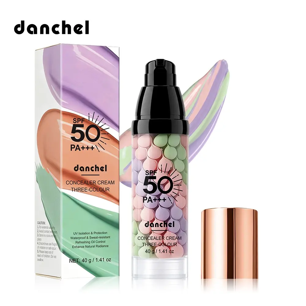 3-in-1 Color Correcting Sunscreen UV Primer SPF50, Moisturizer Cream, Oil-Control & Hydrating, Natural Finish, Long-Lasting Makeup Base for Flawless Skin Tone, Ideal for Makeup Prep