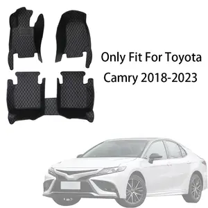 Full Set Nappa PU Leather Car Floor Mat For Toyota Camry 2018-2023 Fuel Edition Front And Rear Cushion Slip-Resistant Wear-Resistant Auto Interior Accessories