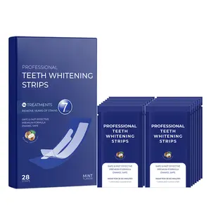 Teeth Whitening Strips for Sensitive, 28 Strips Whitener Safe Whitestrip, Deep Stains Removal Tooth Whitening, Enamel Safe Non-Slip Dry Strip Technology for Whiter Teeth, Mint