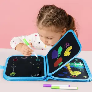 Portable Doodle Book, Durable Drawing Pad, 1 Count 6-sided Drawing Board & 3 Counts Watercolor Pen, Arts & Crafts Supplies, Learning Supplies, Gifts for Boys & Girls